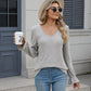 Lace Detail V-Neck Long Sleeve T-Shirt