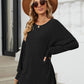 Ribbed Round Neck Long Sleeve T-Shirt