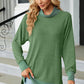 Slit Mock Neck Long Sleeve T-Shirt