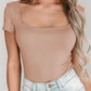 Square Neck Short Sleeve Bodysuit