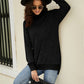 Heathered Slit High-Low Long Sleeve Top