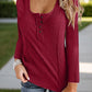 Full Size Scoop Neck Long Sleeve T-Shirt