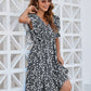 Ruffled Ditsy Floral Surplice Mini Dress