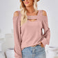 Cutout Square Neck Cold Shoulder T-Shirt
