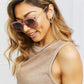 Square Metal-Plastic Hybrid Temple Sunglasses