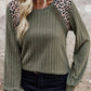 Leopard Round Neck Long Sleeve T-Shirt