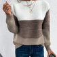 Color Block Drop Shoulder Long Sleeve Sweater