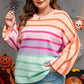 Plus Size Striped Round Neck Long Sleeve Sweater