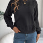 Openwork Round Neck Long Sleeve Sweater