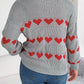 Heart Johnny Collar Long Sleeve Sweater