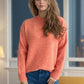 Round Neck Drop Shoulder Long Sleeve Sweater