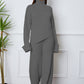 Turtleneck Dropped Shoulder Top and Pants Sweater Set