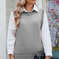 Buttoned Round Neck Sweater Vest