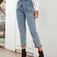 Tied Straight Leg Jeans with Pockets