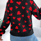 Heart Round Neck Long Sleeve Sweater