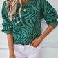 Geometric Round Neck Long Sleeve Sweater