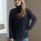 Side Slit Turtleneck Long Sleeve Sweater