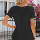 Eyelet Quarter Button Short Sleeve T-Shirt