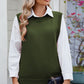 Buttoned Round Neck Sweater Vest