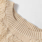 Checkered Round Neck Dropped Shoulder Sweater