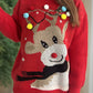 Reindeer Round Neck Long Sleeve Sweater