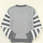 Striped Round Neck Dropped Shoulder Sweater