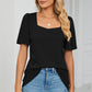 Square Neck Short Sleeve T-Shirt