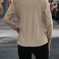 Full Size Crisscross Contrast Trim Long Sleeve T-Shirt