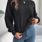 Openwork Round Neck Long Sleeve Sweater