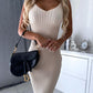 Ribbed Round Neck Top and Cami Dress Sweater Set