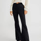 Asymmetric Waist Flare Jeans