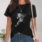 Horse Round Neck Short Sleeve T-Shirt