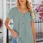 Eyelet Quarter Button Short Sleeve T-Shirt