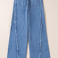 Raw Hem Wide Leg Jeans