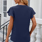 Notched Cap Sleeve T-Shirt