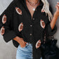 Sequin Football Button Up Long Sleeve Jacket