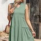 Frill Notched Sleeveless Mini Dress