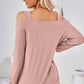 Cutout Square Neck Cold Shoulder T-Shirt