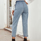 Tied Straight Leg Jeans with Pockets