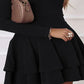 Plus Size Layered V-Neck Long Sleeve Mini Dress