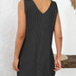 Texture Pocketed V-Neck Tank Dress