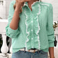 Textured Lace Detail Long Sleeve Shirt