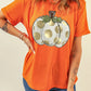 Pumpkin Graphic Round Neck Short Sleeve T-Shirt