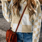 Checkered Round Neck Drop Shoulder Sweater