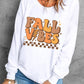 Letter Graphic Round Neck Long Sleeve Sweatshirt