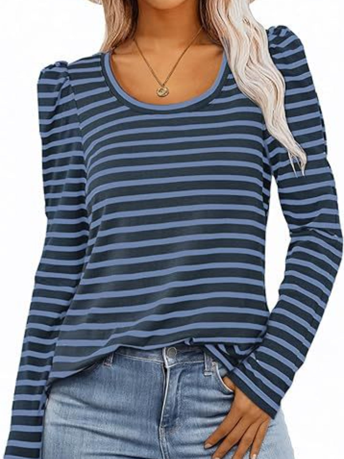 Striped Round Neck Long Sleeve T-Shirt