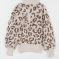 Leopard Half Zip Long Sleeve Sweater