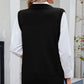 Buttoned Round Neck Sweater Vest