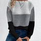 Color Block Boat Neck Sweater