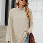 Ribbed Mock Neck Long Sleeve T-Shirt